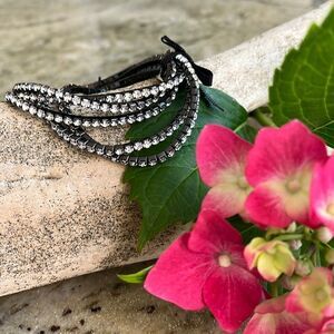 Set of 5 pull on layering bracelets.